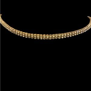 Elegant Gold and Rhinestone Women's Antique Style CHOKER Necklace - bonus added